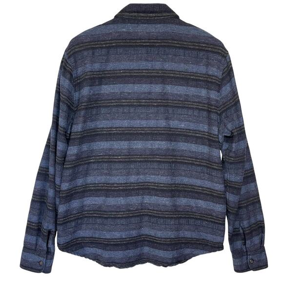 LUCKY BRAND Men’s Blue Striped Button Front Flannel Shacket large - Picture 5 of 5